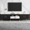 Modern TV Stand With 2 Cabinets & Open Compartments, Entertainment Center For Tvs Up To 80''