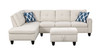Alger - Wide Left Hand Facing Sofa & Chaise With Ottoman - Beige