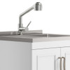 Laundry Cabinet With Faucet And Stainless Steel Sink - White Laundry Cabinet With Faucet And Stainless Steel Sink - White