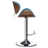 Marana - Bentwood Adjustable Swivel Bar Stool - Blue Linen Marana - Bentwood Adjustable Swivel Bar Stool - Blue Linen