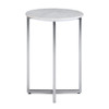 Marsden - Side Table With Polished Stainless Steel Base - White / Silver
