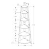 Bookshelf, Bookcase, Etagere, Corner, 5 Tier, For Office, Contemporary & Modern