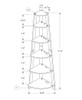 Bookshelf, Bookcase, Etagere, Corner, 5 Tier, For Office, Contemporary & Modern