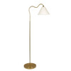 Majestic - Ring Base Curved Floor Lamp With Triangle Drum Shade - Gold / White