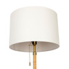 Stellar - Linen Shade Floor Lamp - Gold / Natural Wood / Rattan / White