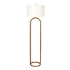 Vivid - Ring Base Floor Lamp With Large Drum Shade - Antique Brass / White