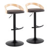 Grotto - Contemporary Adjustable Barstool With Swivel & Rounded T Footrest (Set of 2) Grotto - Contemporary Adjustable Barstool With Swivel & Rounded T Footrest (Set of 2)