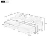 Sectional Sofa Chenille Upholstered Sofa With Two Removable Ottoman, Two USB Ports, Two Cup Holders And Large Storage Box For Living Room