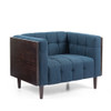Contemporary Club Chair With Button Tufted Waffle Stitch