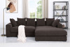 Naomi - 3 Piece Upholstered Sectional - Dark Brown Naomi - 3 Piece Upholstered Sectional - Dark Brown