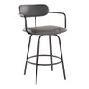 Demi - Contemporary Fixed Height Counter Stool With Swivel With Round Footrest (Set of 2) Demi - Contemporary Fixed Height Counter Stool With Swivel With Round Footrest (Set of 2)