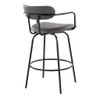Demi - Contemporary Fixed Height Counter Stool With Swivel With Round Footrest (Set of 2) Demi - Contemporary Fixed Height Counter Stool With Swivel With Round Footrest (Set of 2)