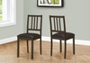 Dining Chair, Side, Upholstered For Dining Room, Transitional (Set of 2) - Brown