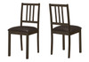 Dining Chair, Side, Upholstered For Dining Room, Transitional (Set of 2) - Brown