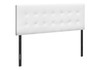Queen Size Headboard Only Upholstered Leather Look - White