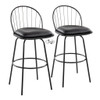 Riley - Claire Farmhouse Fixed Height Barstool With Swivel With Round Footrest (Set of 2) Riley - Claire Farmhouse Fixed Height Barstool With Swivel With Round Footrest (Set of 2)