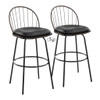 Riley - Claire Farmhouse Fixed Height Barstool With Swivel With Round Footrest (Set of 2) Riley - Claire Farmhouse Fixed Height Barstool With Swivel With Round Footrest (Set of 2)