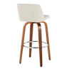 Toriano - Contemporary, Fixed Height Barstool Swivel & Round Footrest (Set of 2)