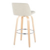 Toriano - Contemporary, Fixed Height Barstool Swivel & Round Footrest (Set of 2)
