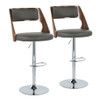 Cecina - Mid-Century Modern Adjustable Height Barstool Wth Swivel And Oval Footrest (Set of 2) Cecina - Mid-Century Modern Adjustable Height Barstool Wth Swivel And Oval Footrest (Set of 2)