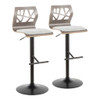 Folia - Mid Century Modern Adjustable Barstool With Swivel & Rounded T Footrest (Set of 2) Folia - Mid Century Modern Adjustable Barstool With Swivel & Rounded T Footrest (Set of 2)