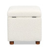 Upholstered Storage Ottoman - Ivory White