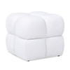Pixel - Oversized Square Tufted Pouf Ottoman - Almond White