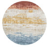 Rabbit - Washable Non - Slip Round Rug, Elegant Design - Ivory Multi