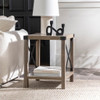 Rustic Industrial X 2 Tier Side Table - Gray Wash