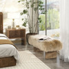 Leda - Sheepskin Fur Rectangular Accent Bench - Natural Blonde Leda - Sheepskin Fur Rectangular Accent Bench - Natural Blonde