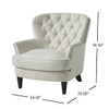 Modern Accent Chair Upholstered Foam Filled Living Room Chairs Comfy Reading Chair Mid Century Modern Chair, Armchair For Living Room Bedroom - Ivory