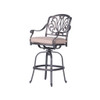 Round 42" Long Bar Height Dining Set With Cushions