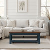 Nantucket - Chairside Table Wooden - Blue Denim, Whiskey Nantucket - Chairside Table Wooden - Blue Denim, Whiskey