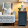Nantucket - Chairside Table - Blue Denim, Whiskey Nantucket - Chairside Table - Blue Denim, Whiskey