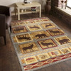 Nature's Nest - 5'3" X 7'3" Lodge Area Rug - Multi, Blue Nature's Nest - 5'3" X 7'3" Lodge Area Rug - Multi, Blue