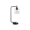 Lighting, Table Lamp, USB Port Included, Glass Shade, Modern - Black