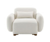 Darius - Boucle Accent Chair With 1 Toss Pillow - Beige