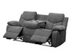 Kalen - Chenille Sofa With Drop Down Table - Gray