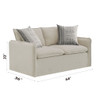 Upendo - Pattern Linen Loveseat With 2 Toss Pillows - Beige Upendo - Pattern Linen Loveseat With 2 Toss Pillows - Beige
