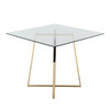 Cosmo - Contemporary / Glam Square Dining Table Legs - Clear