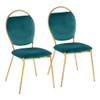 Keyhole - Contemporay / Glam Dining Chair (Set of 2) - Gold / Green
