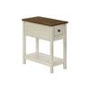 Accent End Table, 2 Tier, Narrow, Lamp, Storage Drawer, Charming Design