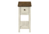 Accent End Table, 2 Tier, Narrow, Lamp, Storage Drawer, Charming Design