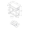 Accent End Table, 2 Tier, Narrow, Lamp, Storage Drawer, Charming Design