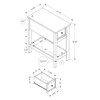 Accent End Table, 2 Tier, Narrow, Lamp, Storage Drawer, Charming Design