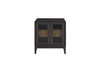 Glass Door Nightstand - Black Glass Door Nightstand - Black