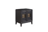 Glass Door Nightstand - Black Glass Door Nightstand - Black