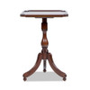 Mabel - Elegant Turned Pedestal Side Table - Rich Walnut Birch