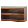 Pull Out Shoe Bench - Chestnut / Mud Linen
