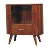 Cortez - T Bar Open Slot Cabinet - Dark Brown
